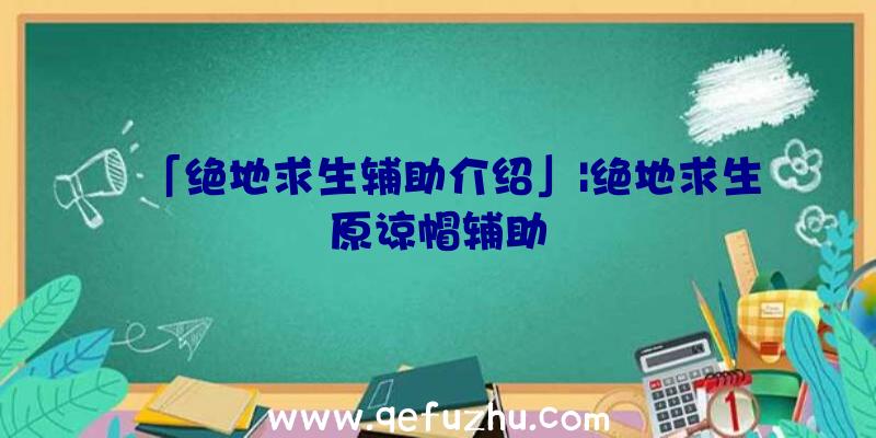 「绝地求生辅助介绍」|绝地求生原谅帽辅助